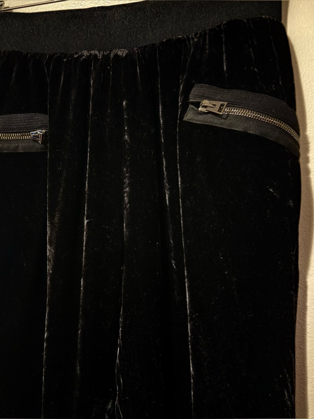 Tom Ford Black Velvet Track Joggers with Zip Accents - Picture 3 of 5